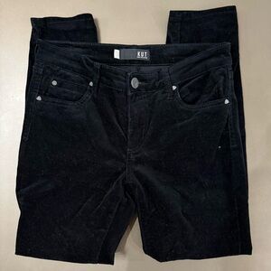 KUT From The Kloth Diana Skinny Black Fine Corduroy Textured Pants - Size 4P